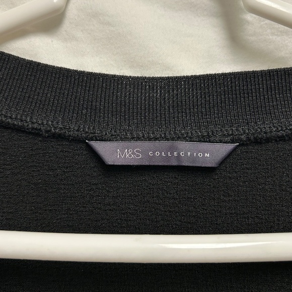 Black Dress With Textured Gold Sleeve Detail - Picture 5 of 6